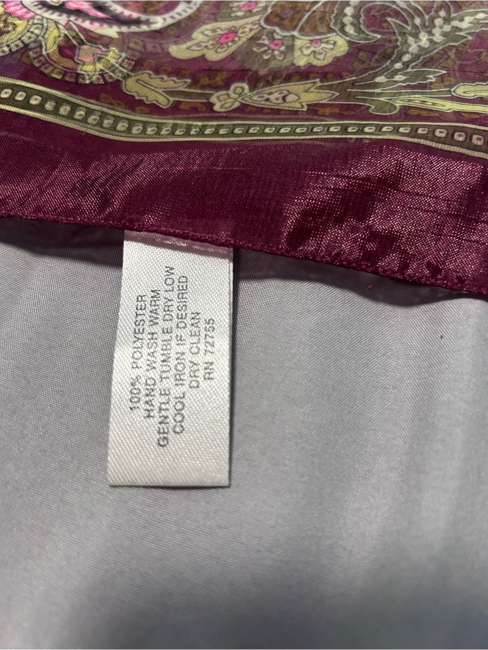 Fattorsetta Paisley Rose Scarf Made in Italy - Picture 6 of 8
